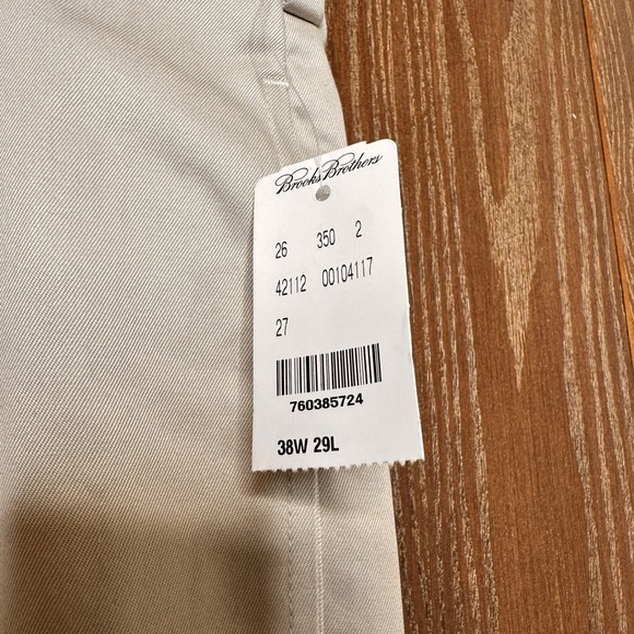 NWT Brooks Brothers Clark Light Weight Advantage Chino Wrinkle Free Pant 38W 29L - Picture 3 of 6